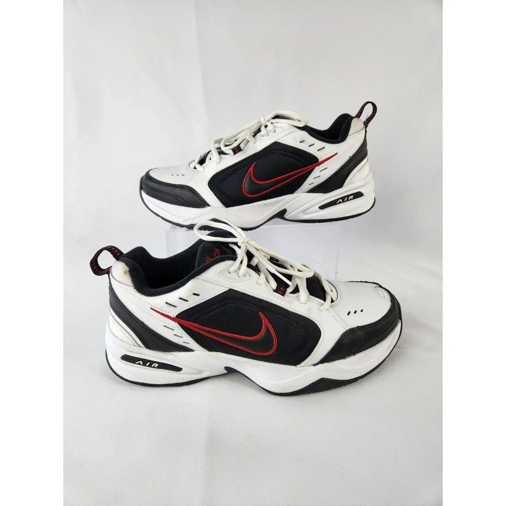 Nike‎ AIR MONARCH IV Men White Black Red 101 Walking Shoe Sneakers Dad Sz 10